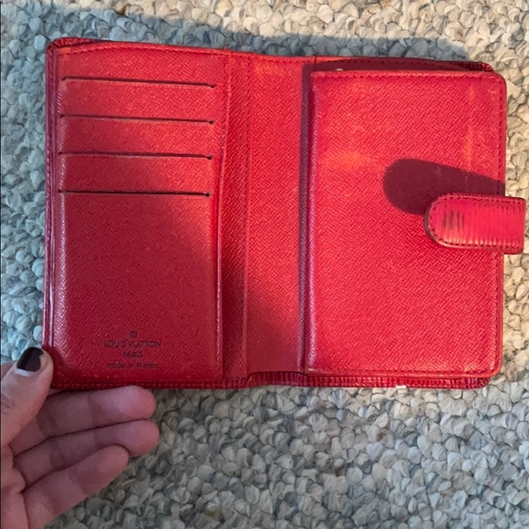 Authentic Louis Vuitton Red Epi Wallet - Picture 7 of 13